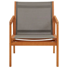 Loungestoel Massief Eucalyptushout En Textileen Grijs Zonder voetensteun