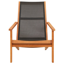 Loungestoel Massief Eucalyptushout En Textileen Zwart Zonder voetensteun