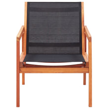 Loungestoel Massief Eucalyptushout En Textileen Zwart Zonder voetensteun