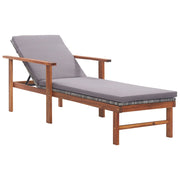 Ligbed 200x55x56 cm poly rattan acaciahout grijs
