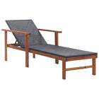 Ligbed poly rattan acaciahout zwart 200x55x56 cm