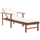 Ligbed 200x55x56 cm poly rattan acaciahout zwart