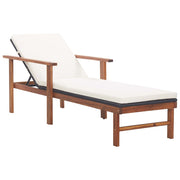 Ligbed 200x55x56 cm poly rattan acaciahout zwart