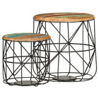 Coffee tables 2 pc solid recycled wood