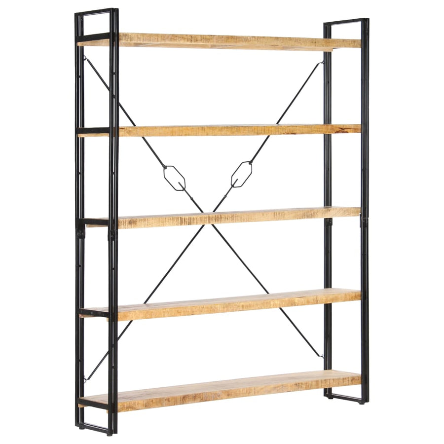 Boekenkast Met 5 Schappen 140X30X180 Cm Massief Mangohout 140 x 30 x 180 cm Bruin