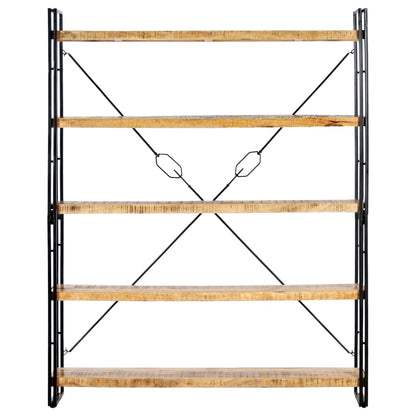 Boekenkast Met 5 Schappen 140X30X180 Cm Massief Mangohout 140 x 30 x 180 cm Bruin