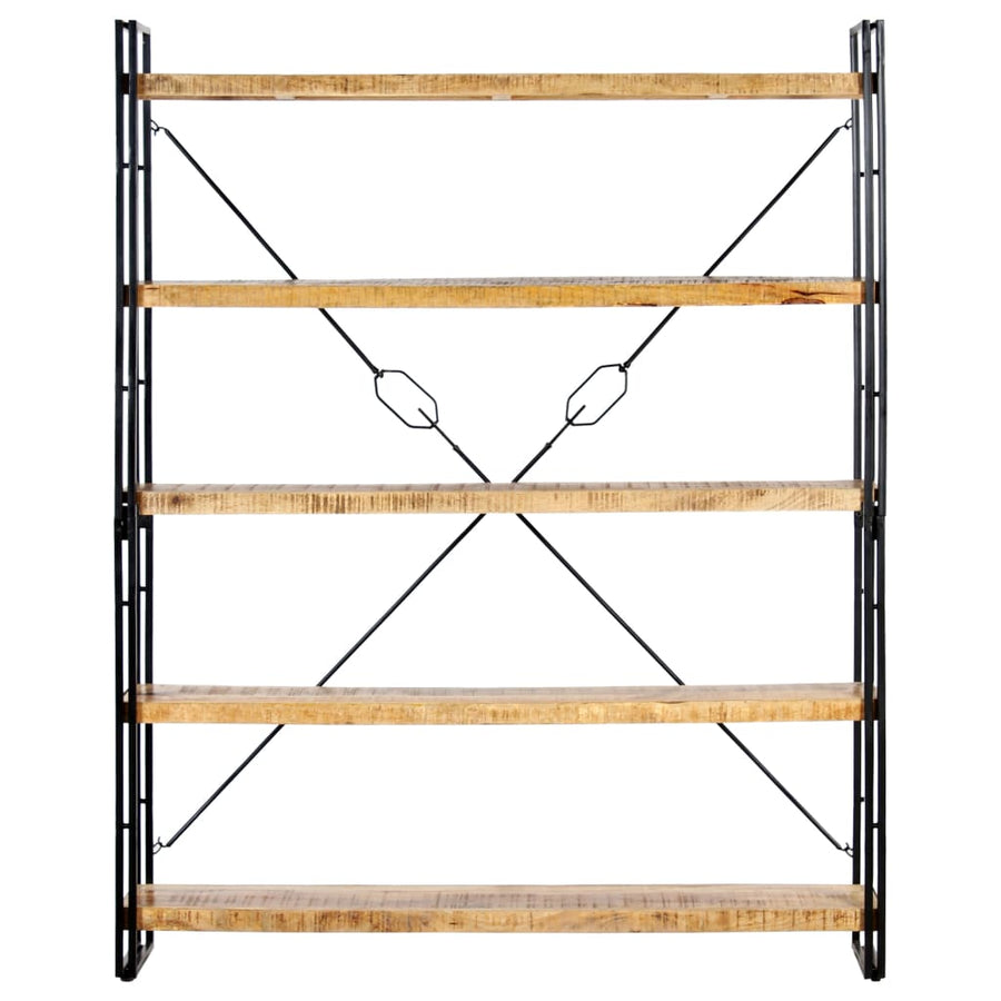 Boekenkast Met 5 Schappen 140X30X180 Cm Massief Mangohout 140 x 30 x 180 cm Bruin