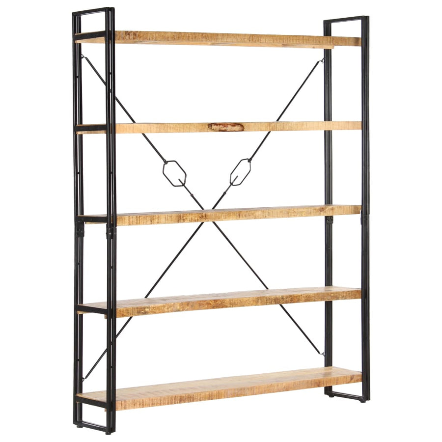 Boekenkast Met 5 Schappen 140X30X180 Cm Massief Mangohout 140 x 30 x 180 cm Bruin