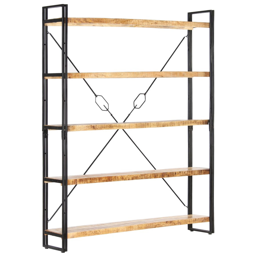 Boekenkast Met 5 Schappen 140X30X180 Cm Massief Mangohout 140 x 30 x 180 cm Bruin