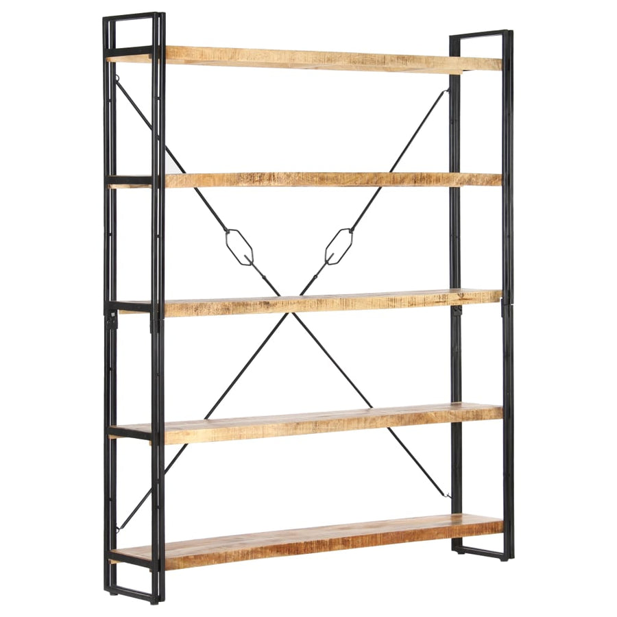 Boekenkast Met 5 Schappen 140X30X180 Cm Massief Mangohout 140 x 30 x 180 cm Bruin