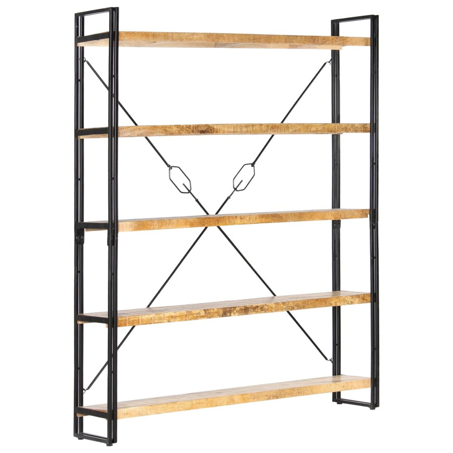 Boekenkast Met 5 Schappen 140X30X180 Cm Massief Mangohout 140 x 30 x 180 cm Bruin