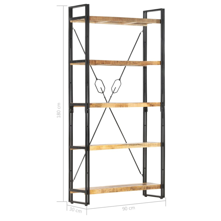Boekenkast Met 5 Schappen Bruin 90 x 30 x 180 cm massief mangohout
