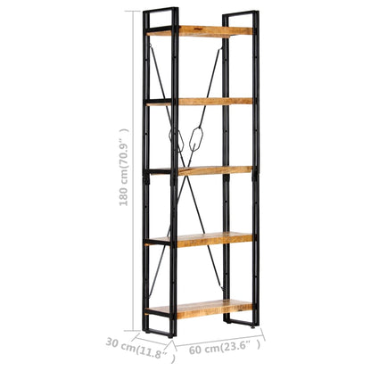 Boekenkast Met 5 Schappen Bruin 60 x 30 x 180 cm massief mangohout