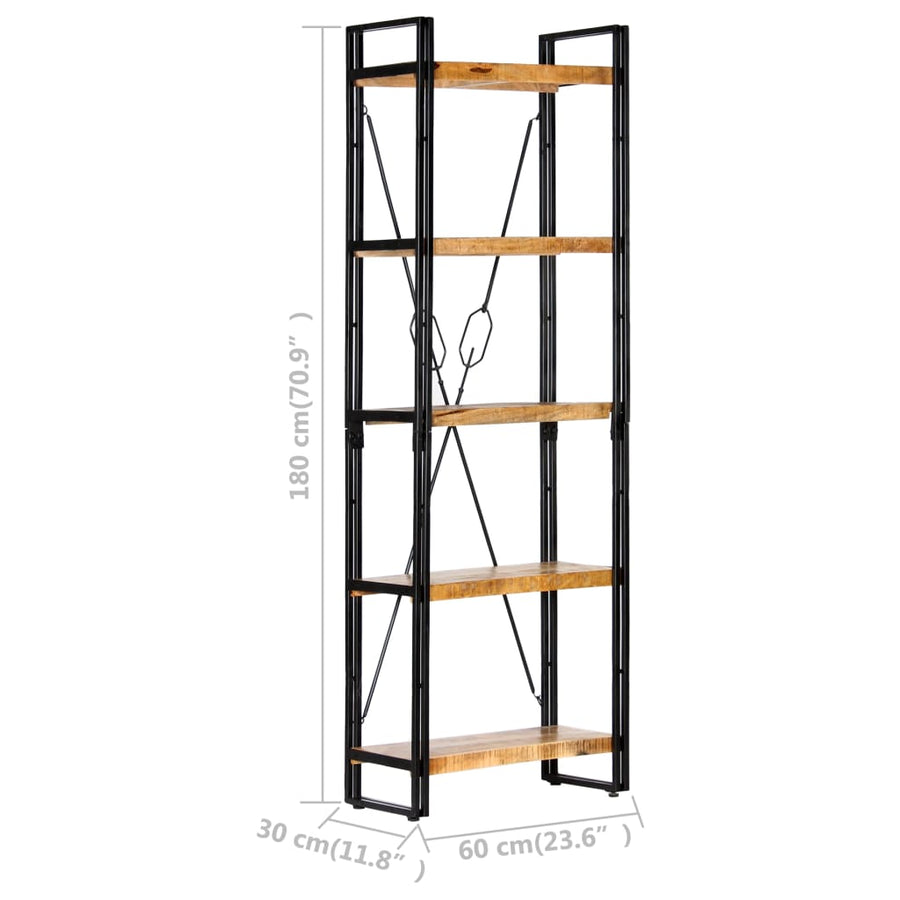 Boekenkast Met 5 Schappen Bruin 60 x 30 x 180 cm massief mangohout
