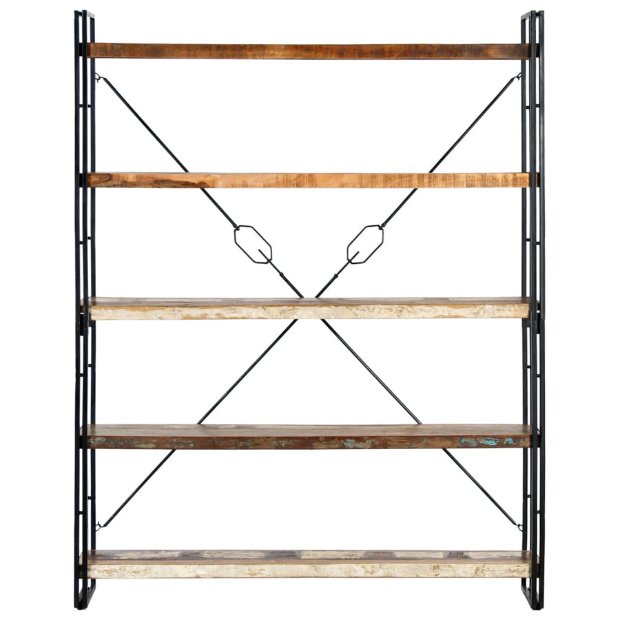 Boekenkast Met 5 Schappen 140X30X180 Cm Massief Gerecycled Hout 140 x 30 x 180 cm Bruin