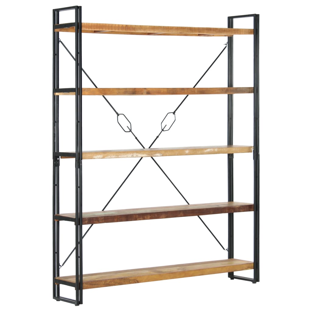 Boekenkast Met 5 Schappen 140X30X180 Cm Massief Gerecycled Hout 140 x 30 x 180 cm Bruin