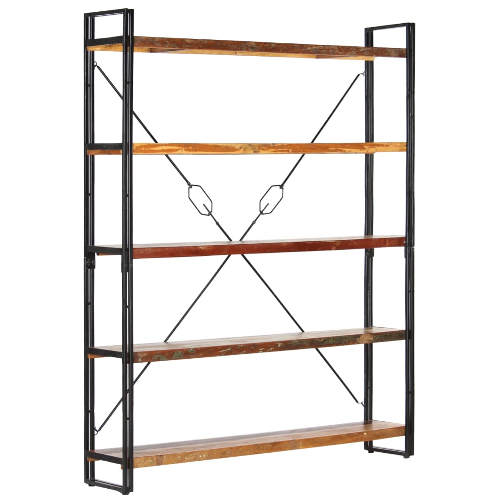 Boekenkast Met 5 Schappen 140X30X180 Cm Massief Gerecycled Hout 140 x 30 x 180 cm Bruin