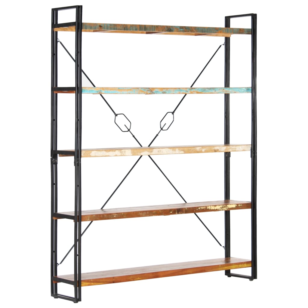 Boekenkast Met 5 Schappen 140X30X180 Cm Massief Gerecycled Hout 140 x 30 x 180 cm Bruin