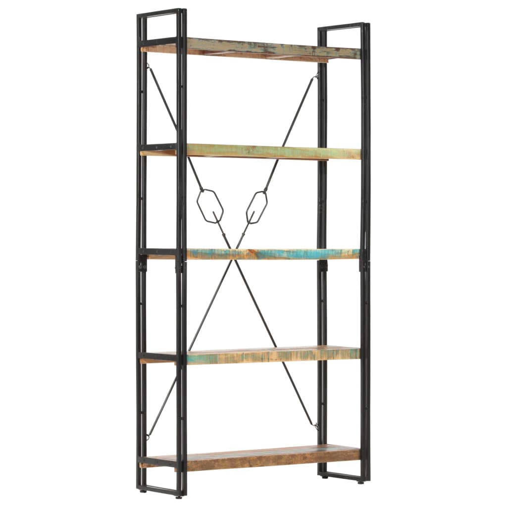 Boekenkast Met 5 Schappen Bruin 90 x 30 x 180 cm massief gerecycled hout