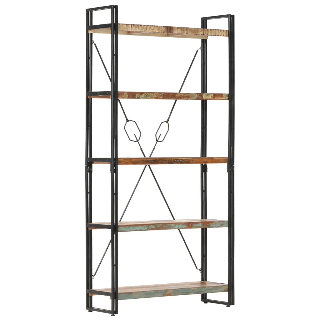 Boekenkast Met 5 Schappen Bruin 90 x 30 x 180 cm massief gerecycled hout