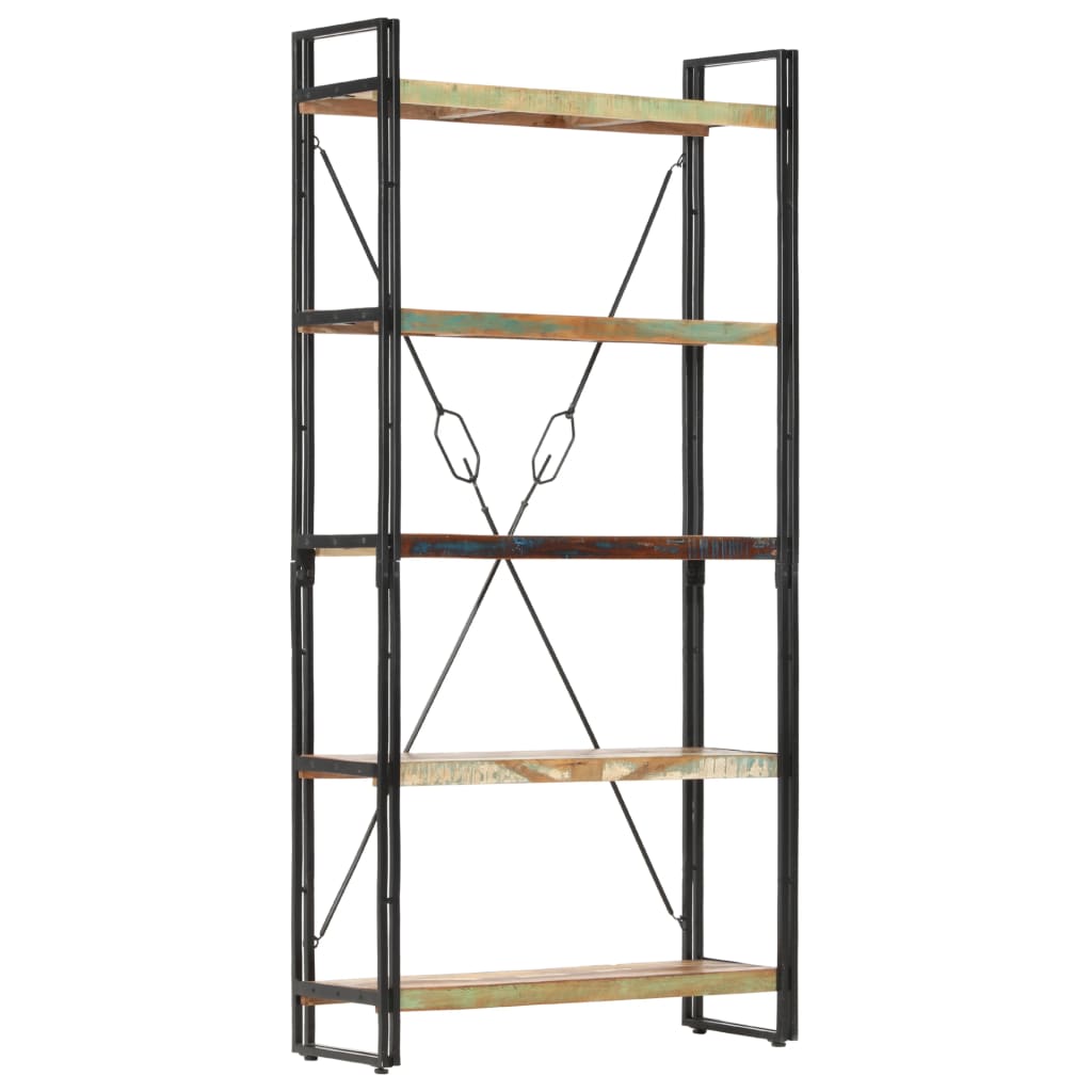 Boekenkast Met 5 Schappen Bruin 90 x 30 x 180 cm massief gerecycled hout