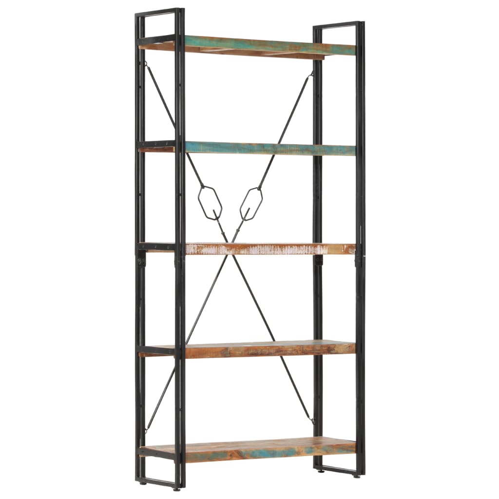 Boekenkast Met 5 Schappen Bruin 90 x 30 x 180 cm massief gerecycled hout