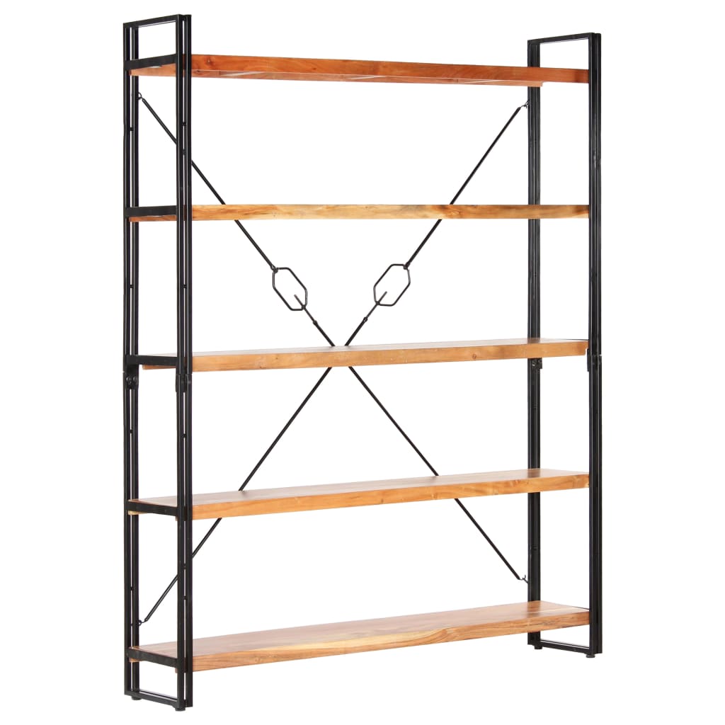 Boekenkast Met 5 Schappen Bruin 140 x 30 x 180 cm Massief acaciahout