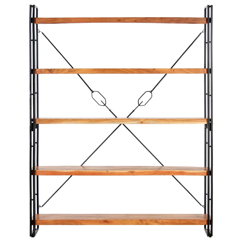 Boekenkast Met 5 Schappen Bruin 140 x 30 x 180 cm Massief acaciahout
