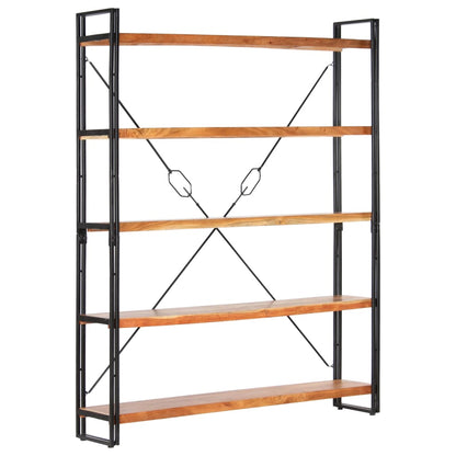 Boekenkast Met 5 Schappen Bruin 140 x 30 x 180 cm Massief acaciahout