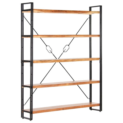 Boekenkast Met 5 Schappen Bruin 140 x 30 x 180 cm Massief acaciahout