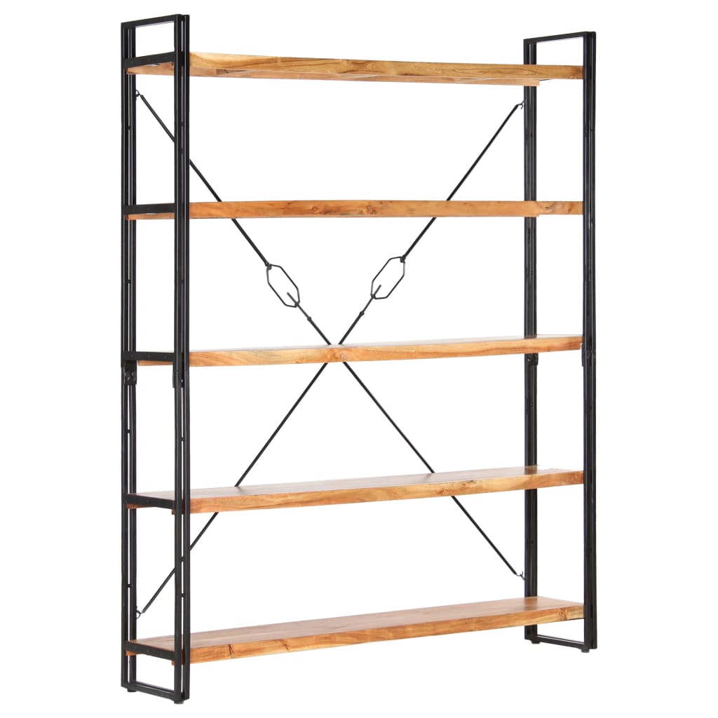 Boekenkast Met 5 Schappen Bruin 140 x 30 x 180 cm Massief acaciahout