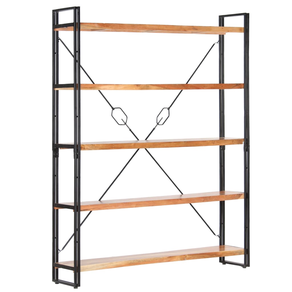 Boekenkast Met 5 Schappen Bruin 140 x 30 x 180 cm Massief acaciahout