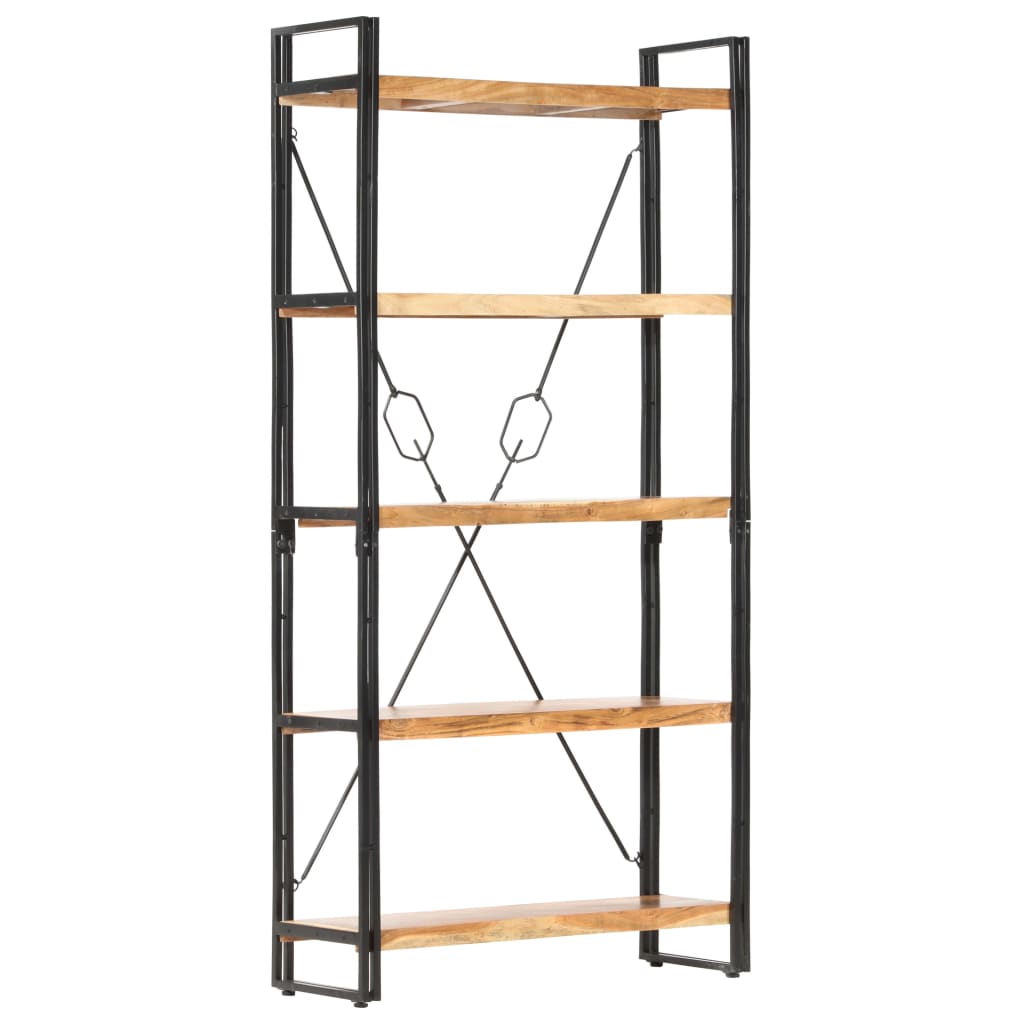 Boekenkast Met 5 Schappen Bruin 90 x 30 x 180 cm Massief acaciahout
