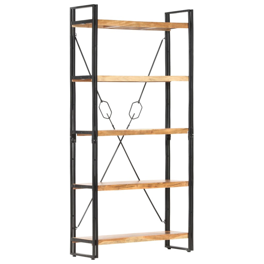 Boekenkast Met 5 Schappen Bruin 90 x 30 x 180 cm Massief acaciahout