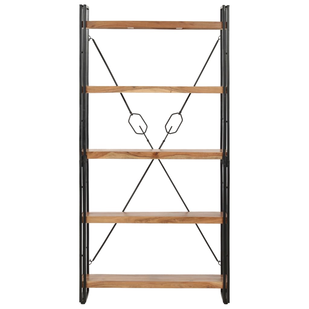 Boekenkast Met 5 Schappen Bruin 90 x 30 x 180 cm Massief acaciahout