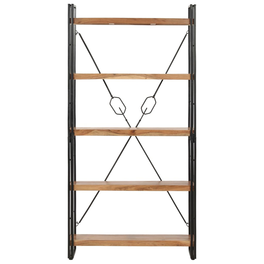 Boekenkast Met 5 Schappen Bruin 90 x 30 x 180 cm Massief acaciahout