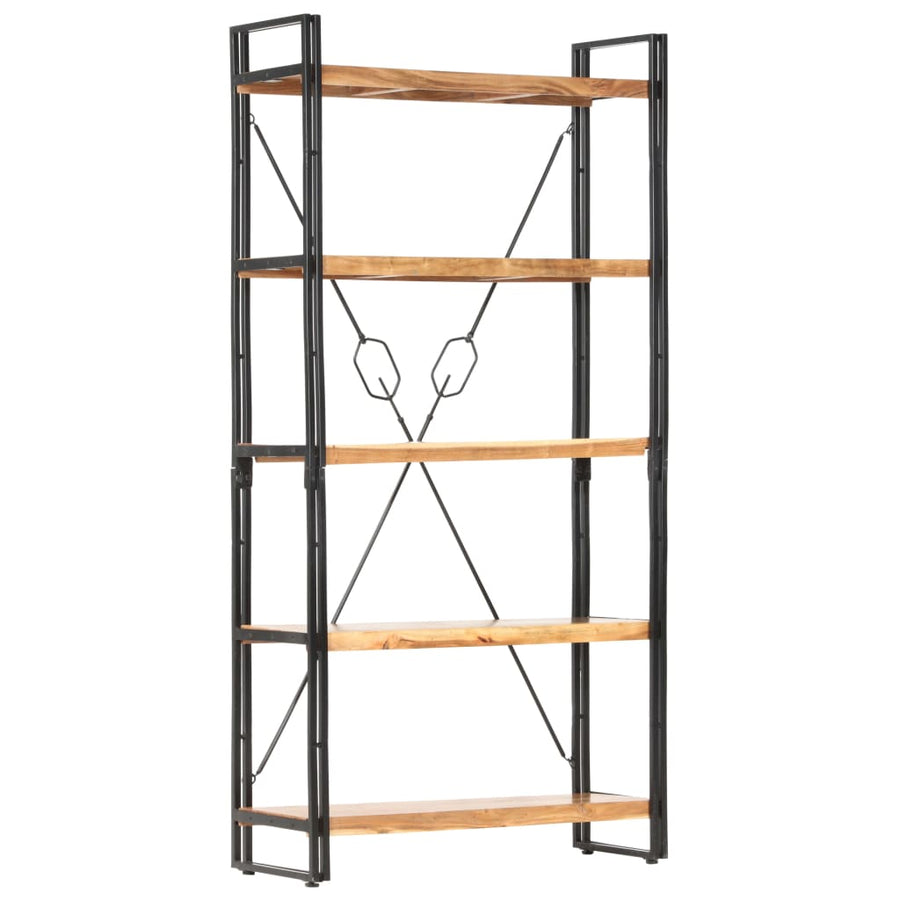 Boekenkast Met 5 Schappen Bruin 90 x 30 x 180 cm Massief acaciahout