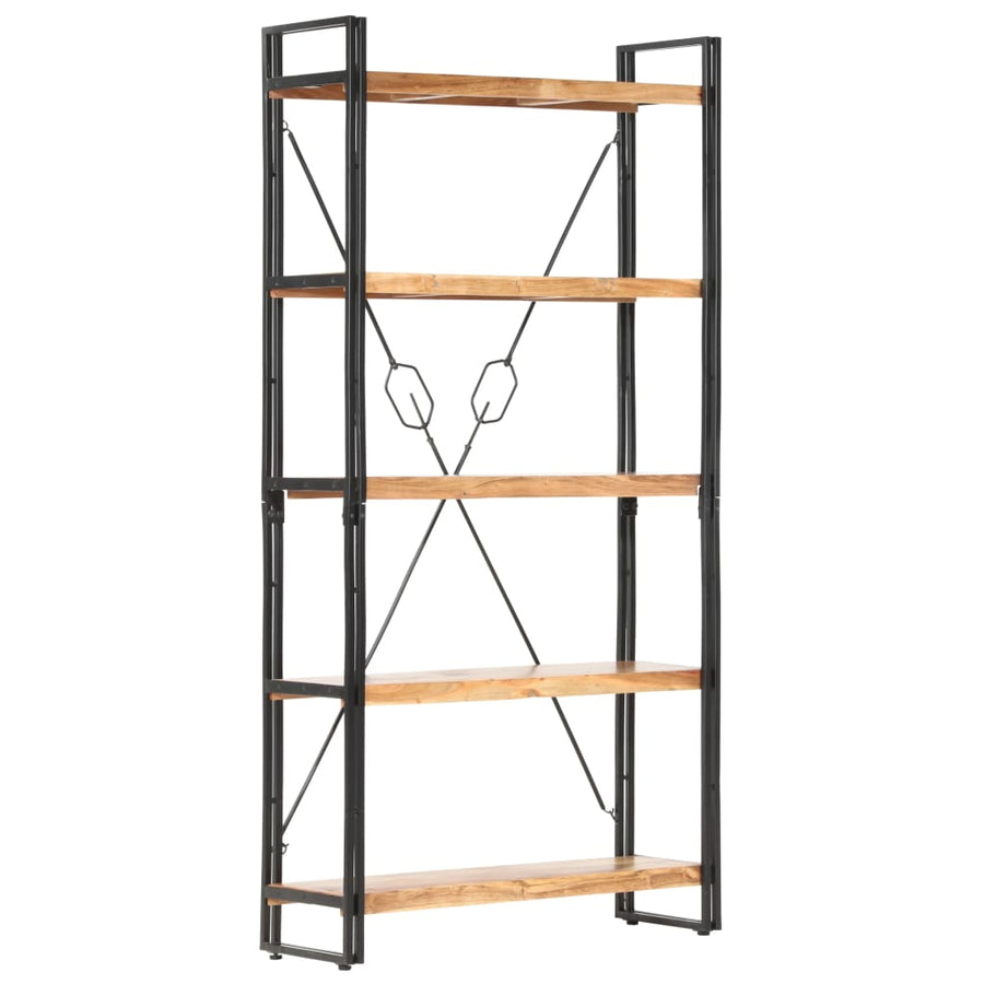 Boekenkast Met 5 Schappen Bruin 90 x 30 x 180 cm Massief acaciahout