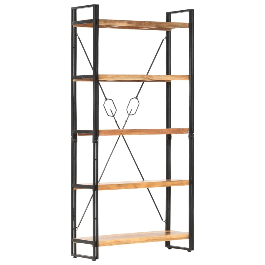 Boekenkast Met 5 Schappen Bruin 90 x 30 x 180 cm Massief acaciahout