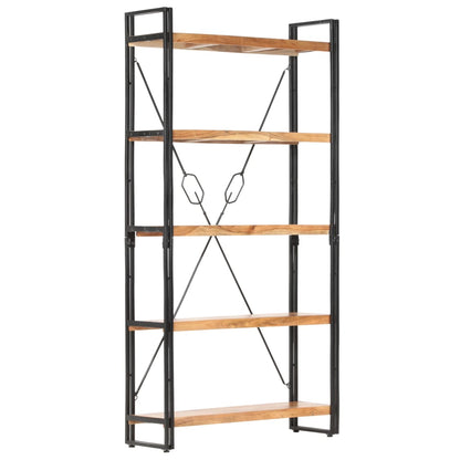 Boekenkast Met 5 Schappen Bruin 90 x 30 x 180 cm Massief acaciahout
