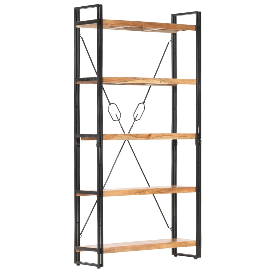 Boekenkast Met 5 Schappen Bruin 90 x 30 x 180 cm Massief acaciahout