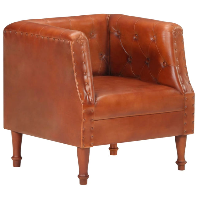 Fauteuil Echt Leer Bruin