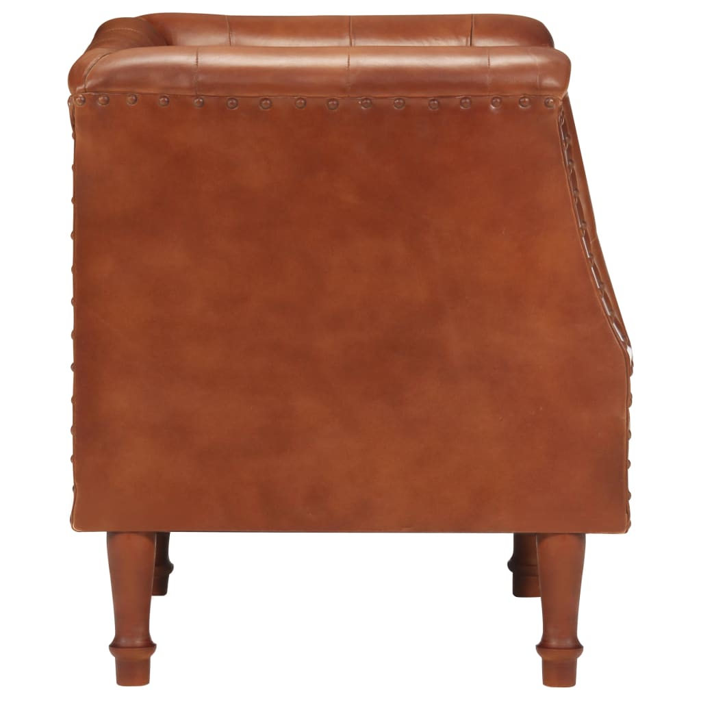 Fauteuil Echt Leer Bruin
