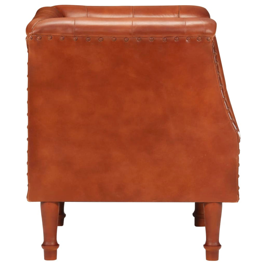 Fauteuil Echt Leer Bruin