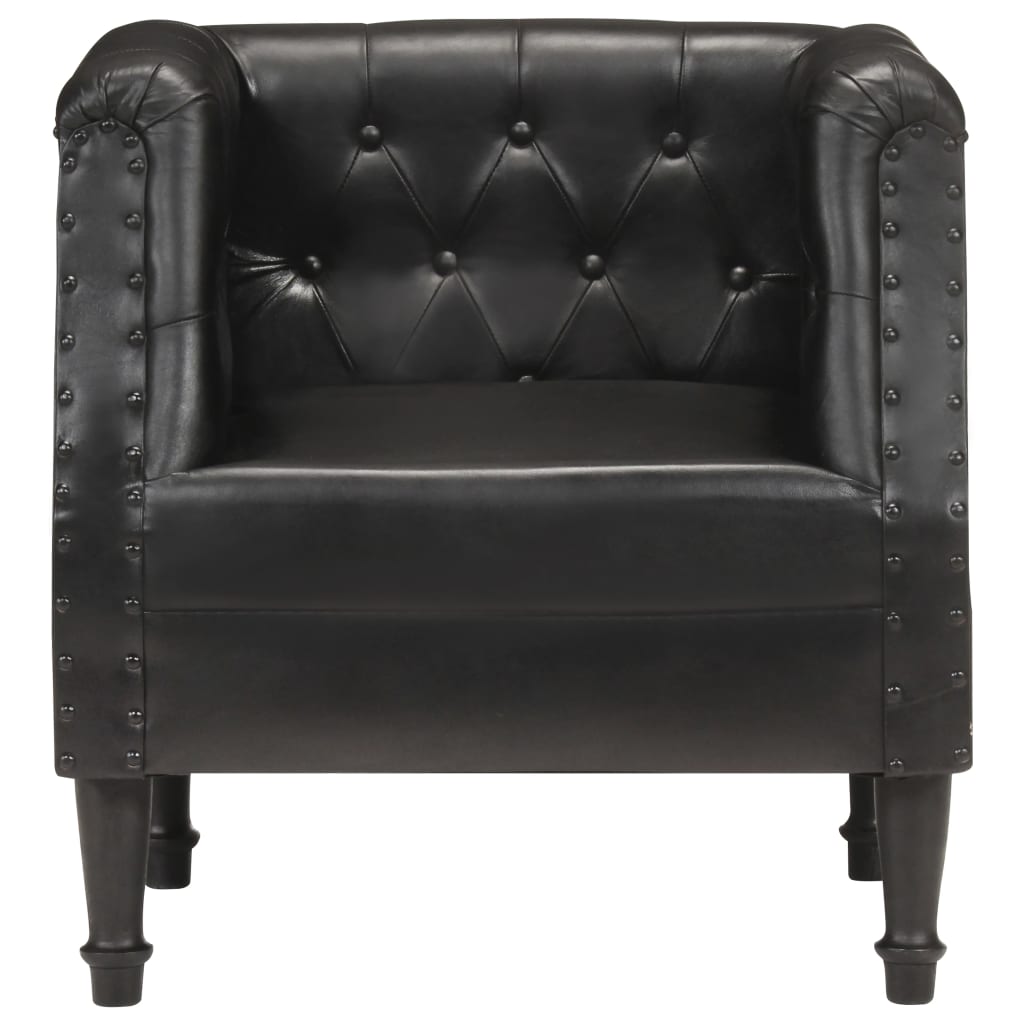 Fauteuil Echt Leer Zwart