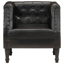 Fauteuil Echt Leer Zwart