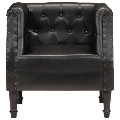 Fauteuil Echt Leer Zwart