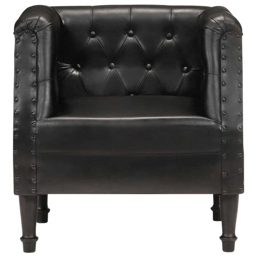 Fauteuil Echt Leer Zwart
