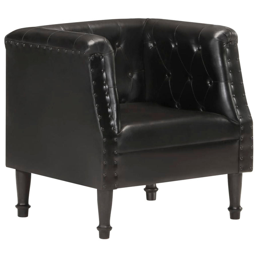 Fauteuil Echt Leer Zwart