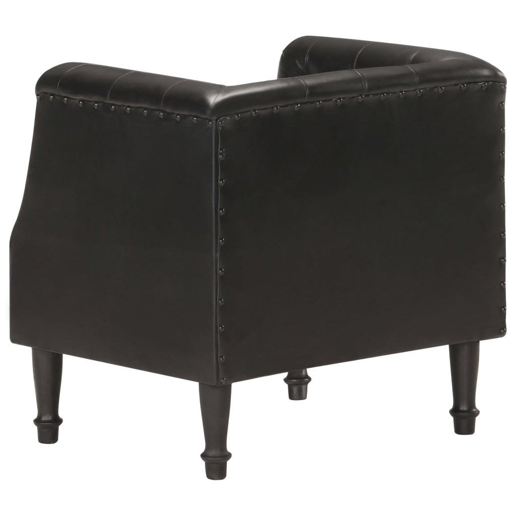 Fauteuil Echt Leer Zwart